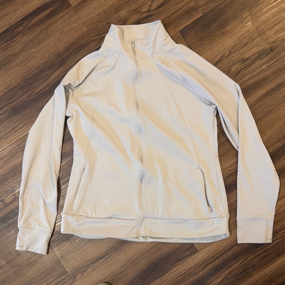 Jockey Women's Light Taupe Full-Zip track  Jacket